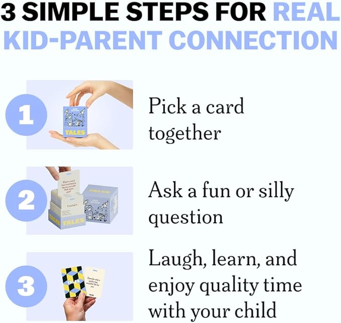 TALES 150 Conversation Cards, Kids Edition, Fun Family Games for Kids, Perfect for Dinners, Road Trips, Classrooms & Game Nights, Gifts & Gatherings, Conversation Starters to Spark Creativity