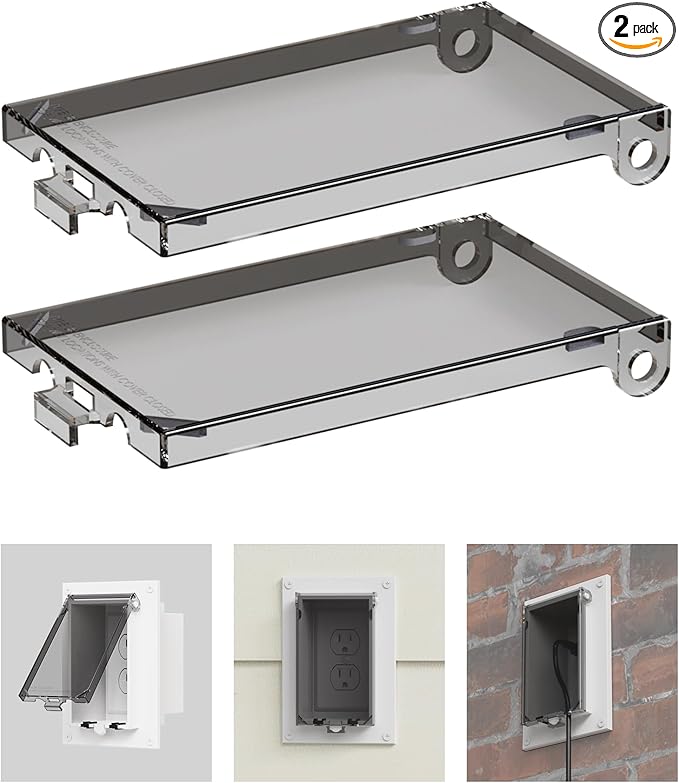 Type 3r Enclosure Cover, DBVC-1 Outdoor Outlet Cover for Wet Locations (Vertical), Electrical Box Replacement Cover for DBVR1C/DBVS1C/60VC in Box Electrical Outlet Box - Clear(2-Pack)