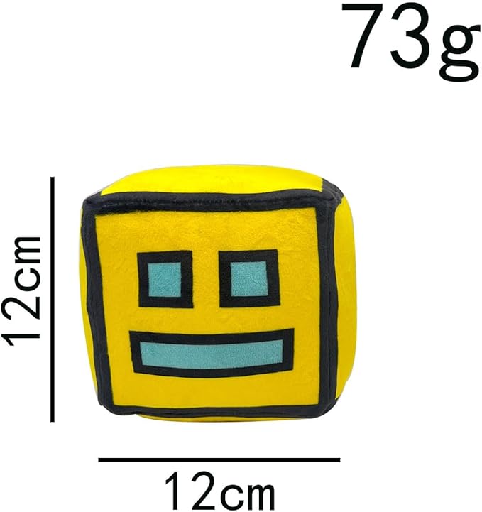 4.7” Cube Plush Toy Stuffed Plushie Doll Small Pillow Pendant Game Cute Fans Collection Birthday Gift (Yellow)
