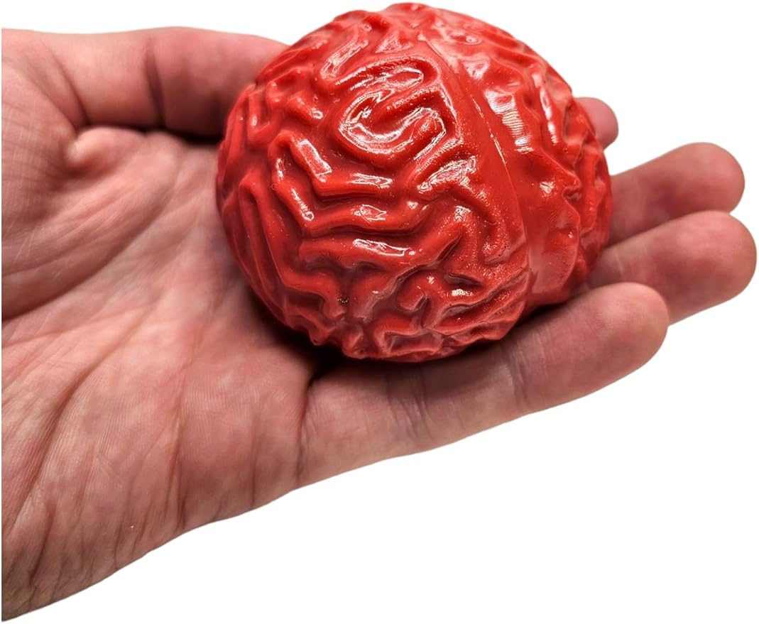 Brain Splat Ball (2.75 inch) (2 Brain Balls) Unique Design Gel Party Favor and Game Prize for Throwing and Stress Relief Squeeze Toy (2)