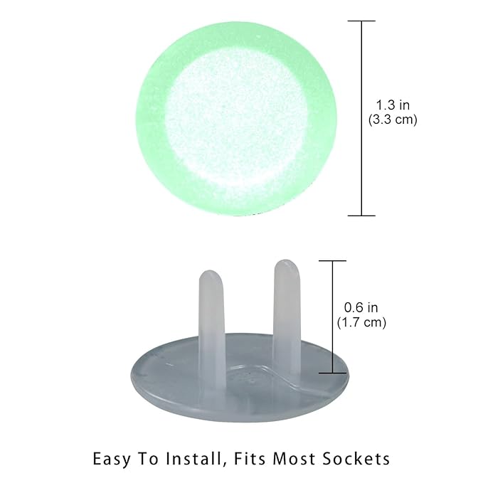 Pure Avocado Green Pattern Outlet Plug Covers - 12/24 Pack Safety Electrical Plug Protectors