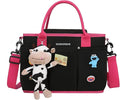 Universal Stroller Organizer with Double Bottle Holder, Fits For All Baby Strollers,6 Colors, Big Capacity (Pure Black)