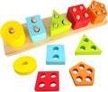 Dementia Activities for Seniors,Geometric,Colors & Numbers Cognitive Products for Alzheimers,Wooden Puzzles Gifts & Cognitive Training Games for Elderly