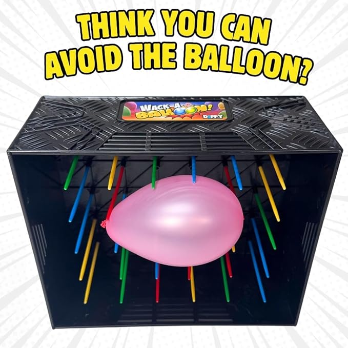 Wack A Balloon Party Edition Pop Game for Kids and Adults, Interactive Balloon Popping Party Gift for Game Night, Family Fun and Classrooms, Ages 4+