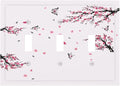 Pink Watercolor Cherry Blossom Flowe Tree Branch Floral Decorative Switch Plates 3 Gang Wall Plate Triple Toggle Light Switch Cover Faceplate Electrical Wall Panels for Bedroom Living Room Decor
