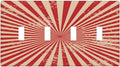 Retro Circus Sparkling Red White Lines Mid Century Light Switch Covers Quad Toggle Electrical Faceplate 4 Gang Wall Plate Decorative Switch Plates Cover for Farmhouse Home Decor
