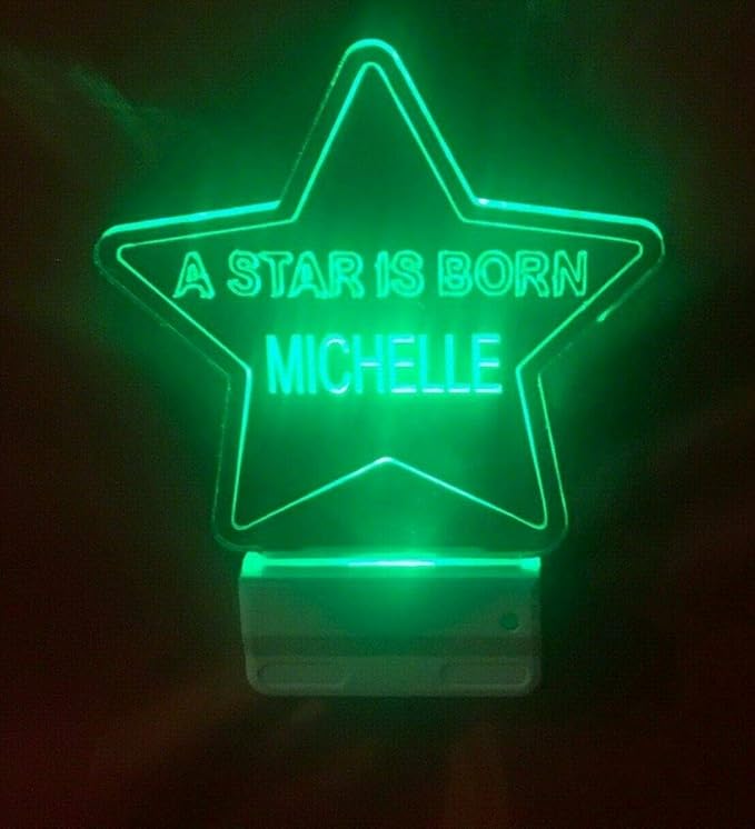 Night Light Multi Color Personalized LED Plug-in, Ultra-Slim Touch Night Light Smart Dusk to Dawn Sensor, Kids Children's Bedroom Kitchen Bathroom Hallway Play Room Variations (Star)