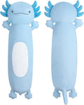 Dalmao 44 inch Cute Giant Blue Axolotl Plush Soft Body Pillow, Large Axolotl Stuffed Animals Toy, Squishy Plushies Gifts for Kids Boys Girls Birthday