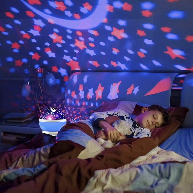 Star Projector Night Light for Kids, Kid Night Light Projector with Glow in The Dark Stars, Nightlight for Kids Room Decor, Gifts for 3 4 5 6 Year Old Boys Birthday Toys Blue