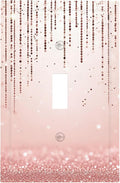 Rose Gold Pink 1-Gang Toggle Light Switch Plate, Draping Bead Printed Pattern Decorative Wall Plate for Bedroom Bathroom Decor