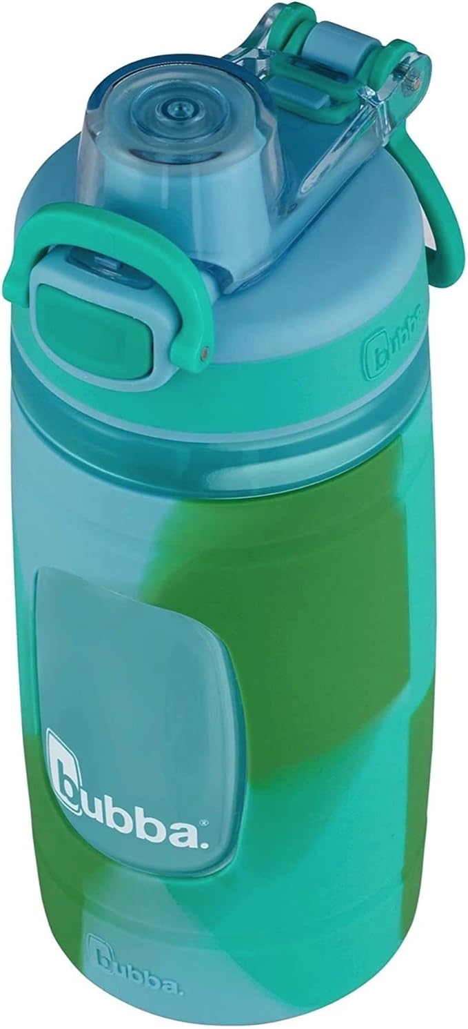 Bubba Flo Kids Water Bottle with Silicone Sleeve, 16oz., Rock Candy and Kiwi