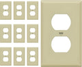 Duplex Wall Plates Kit by Enerlites 8821-I Home Electrical Outlet Cover, 1-Gang Standard Size, Unbreakable Polycarbonate Material, Ivory- 10 Pack Dual Port Replacement Receptacle Faceplates
