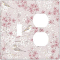 Pink Sakura Cherry Blossom Vintage Bird Floral Flower Wallplates 1 Toggle 1 Duplex Switch Plate Electrical GFCI Faceplate Decorative Light Switch Covers for Bedroom Living Room Decor