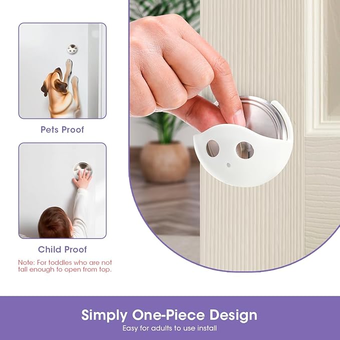 Magicfour Child Proof Deadbolt Lock, 2 Pack Door Safety Deadbolt Lock for Kids, Universal Size Deadbolt Child Safety Lock Cover Fits Most Deadbolt