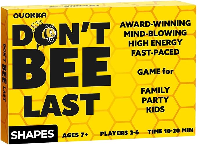 QUOKKA Family Board Games for Kids 8-12 – Party Game for Kids & Adults Game Night – Don’t Bee Last – Global Language-Free Edition – Colors & Shapes – Card Game for Teen Boys and Girls Ages 6 7 10