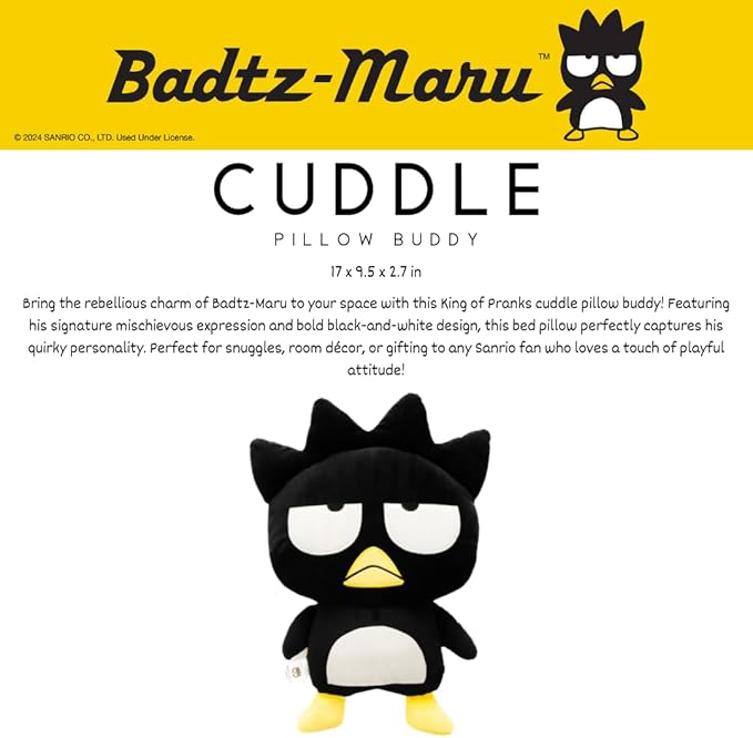Badtz Maru Bedding Super Soft Cozy Decorative Cuddle Pillow, (Officially Licensed Product) By Franco Collectibles