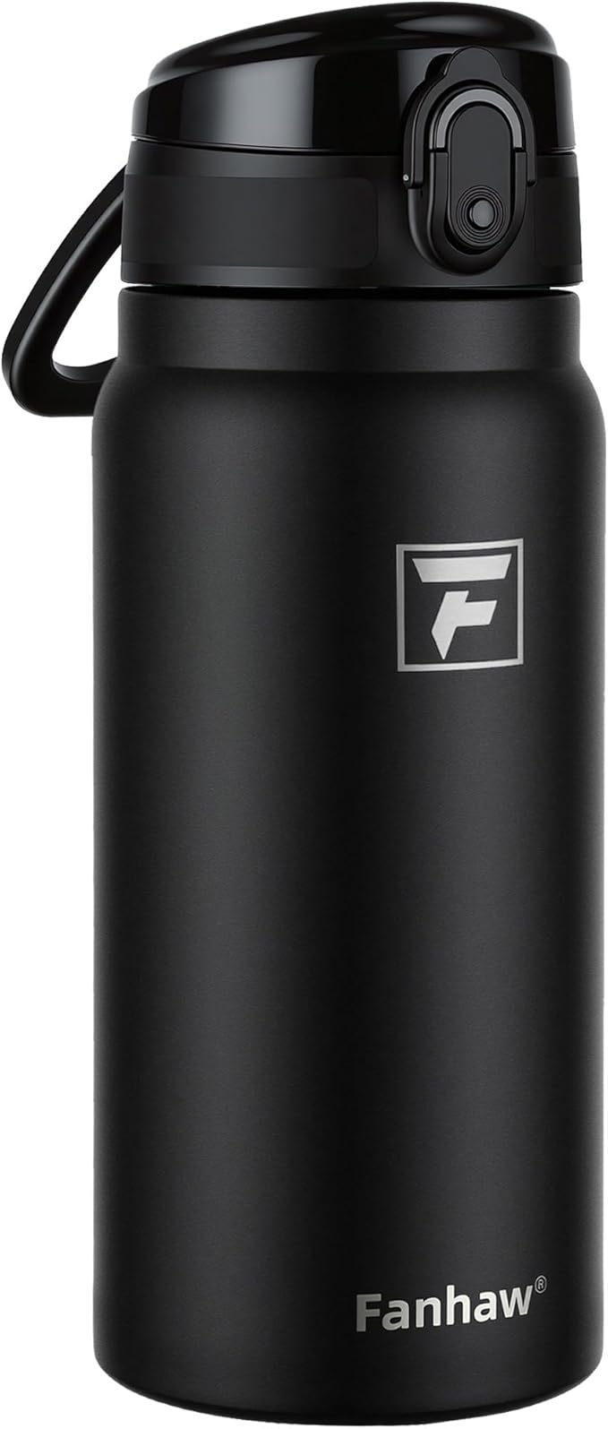 Fanhaw 20 Oz Insulated Stainless Steel Water Bottle with Chug Lid – Wide Mouth, Leak-Proof, BPA-Free – Ideal for Kids, Adults, Sports, Gym, and Outdoor Use (Black)