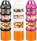 BeneLabel Stackable Food Storage Containers with Twist Lock System - BPA-Free Tritan Containers for Travel, Formula, Protein Powder, Snacks - Leakproof & Dishwasher Safe (Red&Blue&Black, 31oz per)