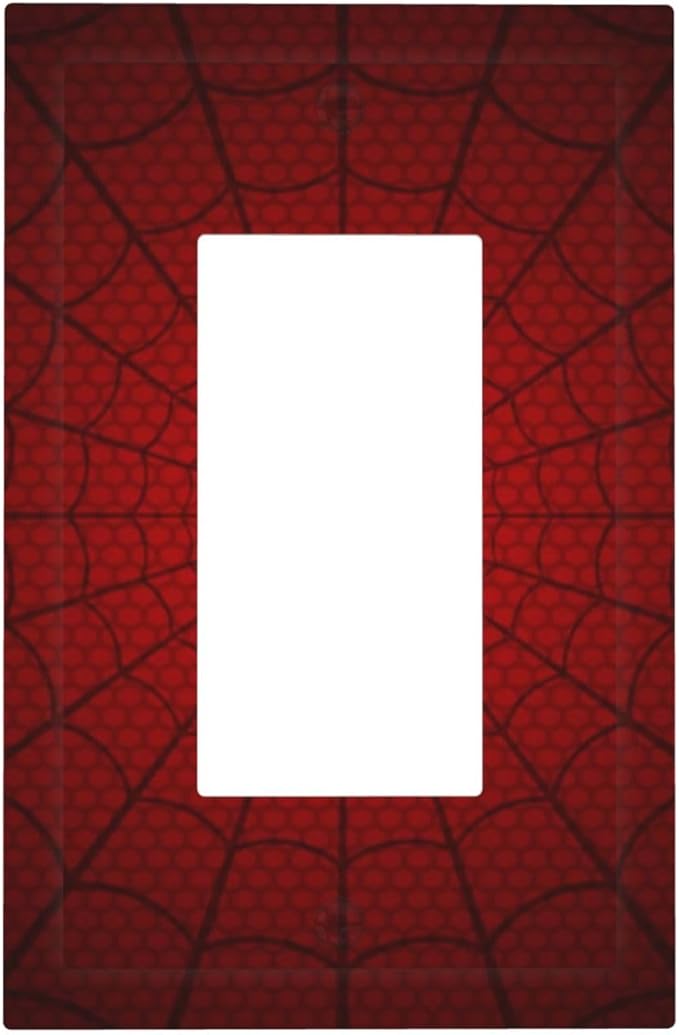 Outlet Covers Red Black Spider Web 1 Gang Duplex Light Switch Cover Plate Decorative Wall Plates Electrical Switchplate Receptacle for Kids Room Home Decor（2 Pack）