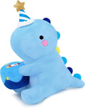 SQEQE Dinosaur Stuffed Animal, Cute Dinosaur Plush Toys with Cake, Dino Plushies Anniversary Birthday Gift for Her Girls Boys Boyfriend Girlfriend(Blue,12 inch)
