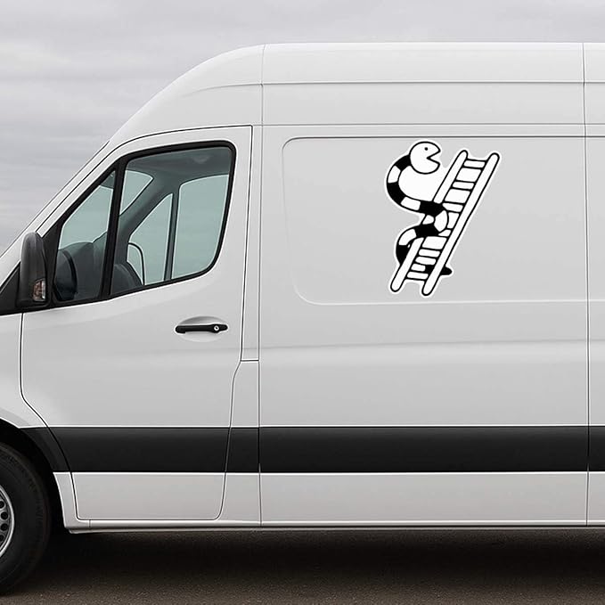 Azeeda 'Snakes & Ladders' White Premium Vinyl Decal Sticker – Waterproof, Durable & Easy to Apply - Ideal for Car Bumpers, Windows, Bins and More (DW00155450)