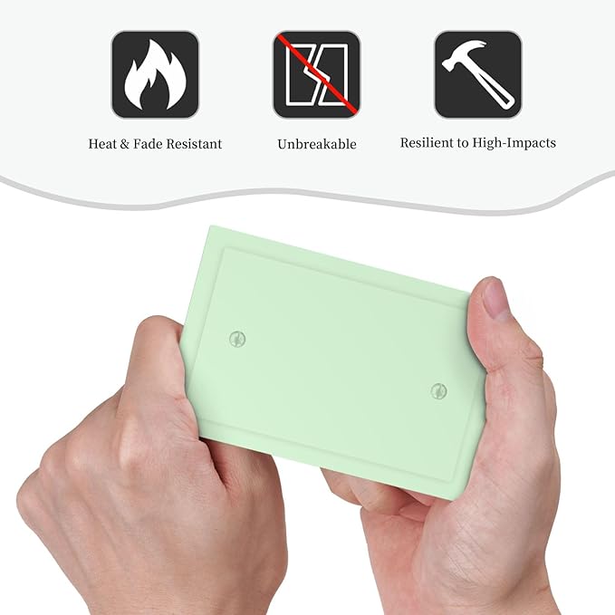 Green Decorative 1 Gang No Device Blank Wall Plate Blank Light Switch Cover Switchplate Electric Unused Faceplate Covers