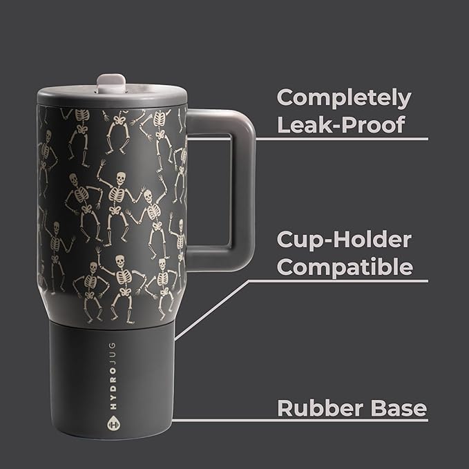 HydroJug Kids - 20 oz Insulated Kids Water Bottle with Flip Straw & Handle | Leak-Proof & Durable | Perfect for School, Sports, Lunch, Travel & Camp, Dead Serious