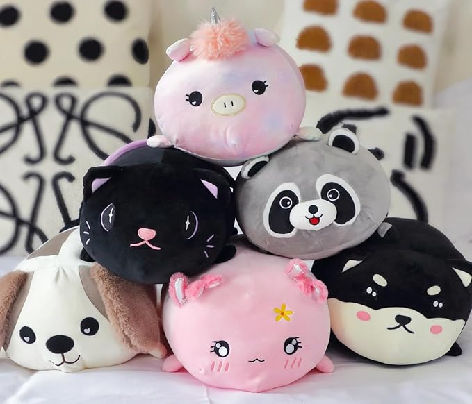 Cuteoy 17.7" Cat Stuffed Animal Plush Pillow Soft Comfortable Plushies Large Throw Body Pillow Sleeping Plush Toy for Girls Boys Birthday