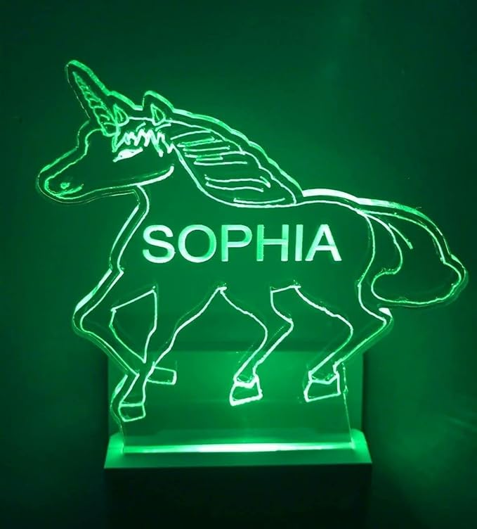 MIRROR MANIA Night Light Multi Color Personalized LED Plug-in Ultra-Slim Touch Night Light Smart Dusk to Dawn Sensor Kids Children's Bedroom Kitchen Bathroom Hallway Play Room Variations (Unicorn)