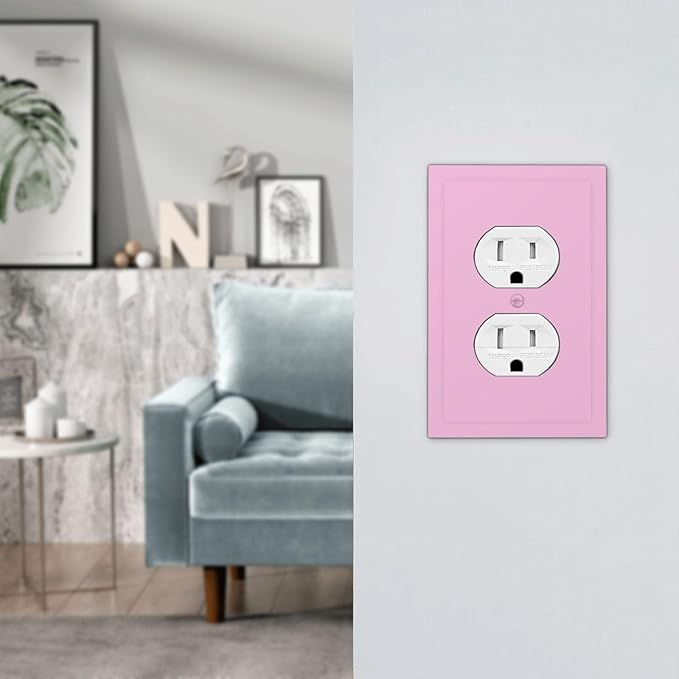 Decorative Light Purple Lavender 1 Gang Duplex Wall Plate Receptacle Outlet Covers, Thick Colored Solid Fashion Girl Woman Purple Dual Device Device Light Switch Faceplate Cover