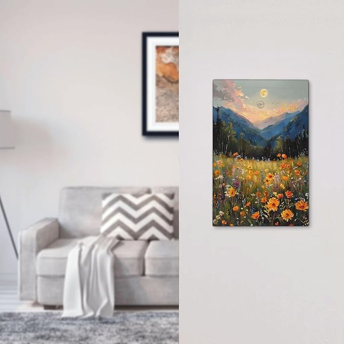Sunset Wild Flower Field Floral Nature Landscape Light Switch Cover Plate 1 Gang No Device Blank Electrical Wall Plates Faceplate Decorative Switch Plate Covers for Farmhouse Bedroom Decor