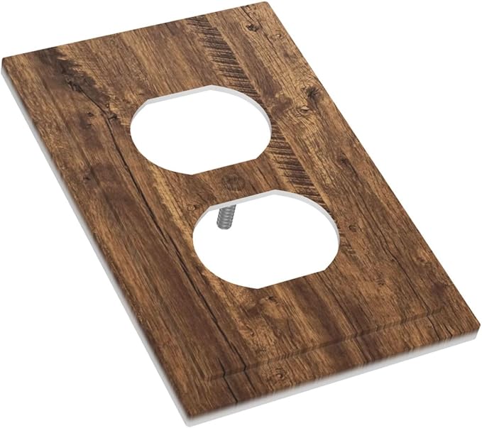 Rustic Old Wood Brown Crack Tree Tumor Print Outlet Covers 1 Gang Duplex Light Switch Cover Decorative Switch Plates Electrical Receptacle Faceplate Wall Plate for Farmhouse Home Decor