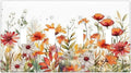 Watercolor Wild Flower Floral Daisy Plant Light Switch Covers Quad Toggle Electrical Faceplate 4 Gang Wall Plate Decorative Switch Plates for Bedroom Living Room Decor