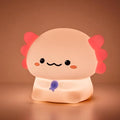Axolotl Cute Cartoon Nursery Night Lights, Animal Design Safe Silicone Soft LED Nursery Lamp for Toddler Room Decoration