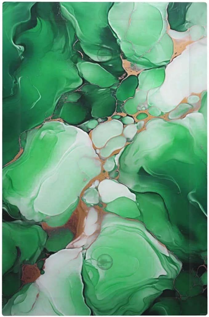 Decorative Light Switch Cover Plate Abstract Luxury Emeralds Green Gold MarbleTextures 1 Gang No Device Single Blank Outlet Covers Wall Plate Cover Switchplate Electrical Face Plate