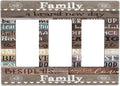 Positive Home Country Farm Family Inspirational Quote Brown Wooden Wood 3 Gang Triple Rocker/Decorator Outlet Light Switch Wall Plate Cover Decorative Gfci Electrical Faceplate Switchplate Screwless