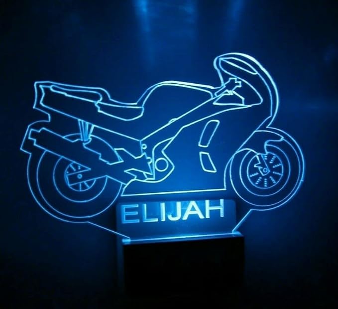 Night Light Multi Color Personalized LED Plug-in, Ultra-Slim Touch Night Light Smart Dusk to Dawn Sensor, Kids Children's Bedroom Kitchen Bathroom Hallway Play Room Variations (Motorcycle)