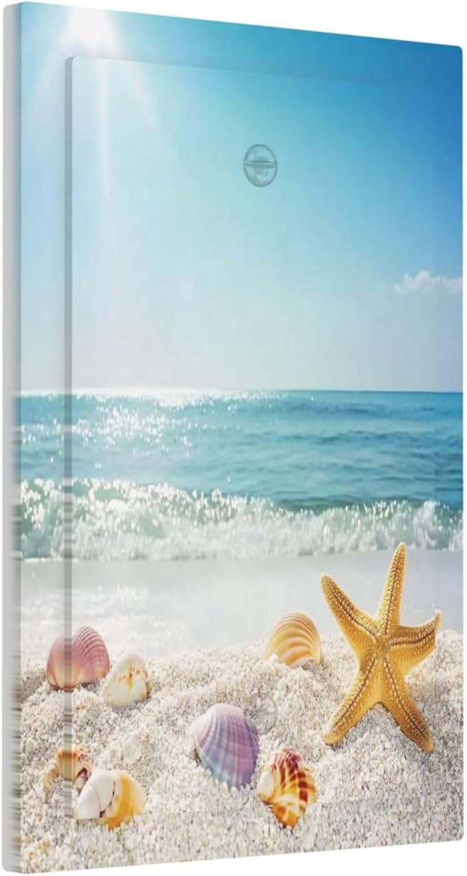 Light Switch Cover Plate Summer Beach Colorful Seashell Starfish 1 Gang No Device Blank Electrical Wall Plates Faceplate Decorative Switch Plate For Kids Room Nursery Decor