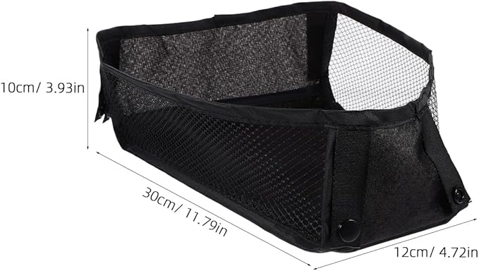 MERRYHAPY Stroller Bottom Storage Bag Mesh Organizer Universal Lightweight Stroller Basket Holder for Diapers Toys Essentials 11.02X4.72X3.93 Inch