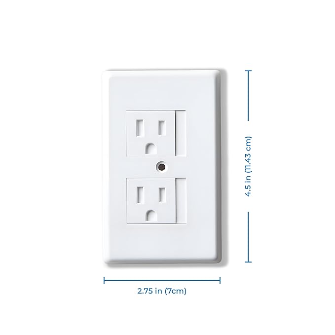 Mommy's Helper Safe Plate Self Closing Electrical Outlet Covers, Baby Proofing Safety Wall Socket Plate, Automatic Sliding Cap Cover Standard Wall Outlet Cover, White