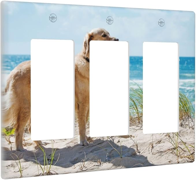 Custom Triple Rocker Light Switch Plate Covers Decorative Personalized Your Own 3 Gang Decora Wall Plate Gifi Lightswitch Faceplate with Picture Logo Text for Bathroom Kitchen 6.38" X 4.9"