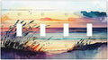 Light Switch Cover Sunset Beach Abstract Watercolor 4 Gang Switch Plate Quad Toggle Wall Plates Nature Coastal Decorative Switchplate Electrical Outlet Cover Plates for Bathroom Home Decor