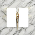 White Gold Marble Dragonfly Abstract Modern Decorative Outlet Covers 2 Gang Double GFCI Rocker Electrical Wall Panels Light Switch Cover Plate for Bathroom Home Decor