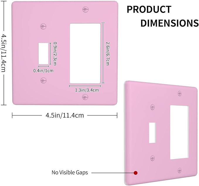 Decorative Light Purple 2 Gang Combination Single Toggle with One Rocker/GFCI Light Switch Cover Romantic Woman Lavender 1-Toggle 1-Decorator Wall Plate GFCI Combo Receptacle Outlet Faceplate Covers