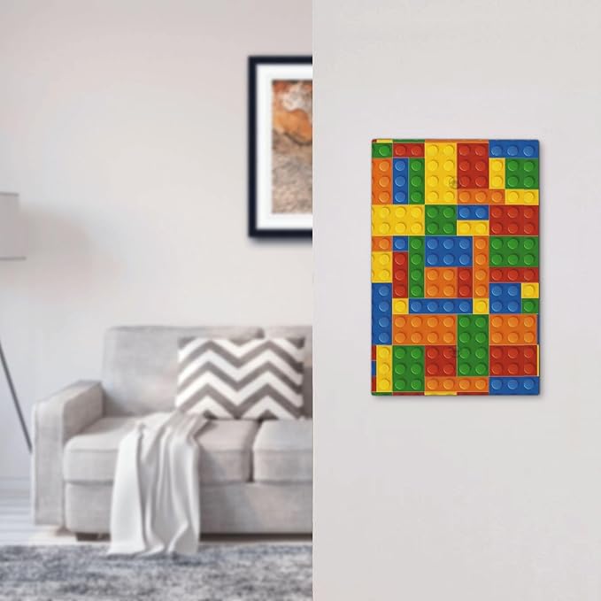 Light Switch Cover Colorful Building Block Wall Plate Cover 1 Gang Blank No Device Decorative Outlet Covers Electrical Switchplate for Kids Room Home Decor