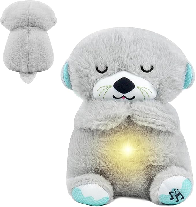 rytopt Breathing Stuffed Animal, No Breathing Movement in Its Abdomen, Simulated Breathing Sounds, 4 Gear Adjustment, Volume Control, Plush Toy with Music & Light