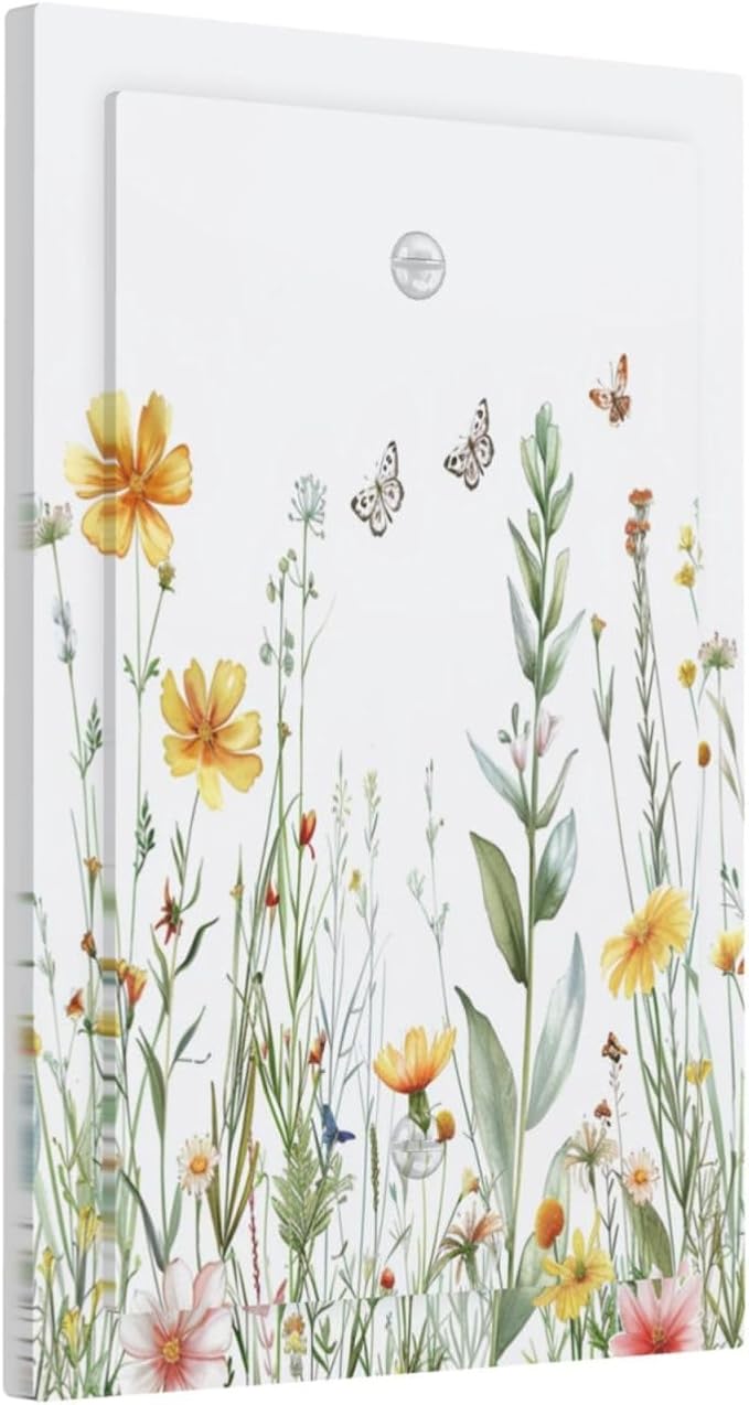 Light Switch Covers Rustic Colorful Floral Butterfly Watercolor Flowers Decorative Switch Plates 1 Gang Blank No Device Outlet Covers Electrical WallPlates for Bathroom Bedroom Decor