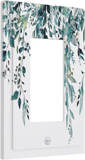 Decorative Outlet Covers Green Eucalyptus Boho Olive Leaves Country Unique 1 Gang Single Decora GFCI Device Light Switch Covers Plate 1 Rocker Wall Plate Jumbo Switch Plate Cover