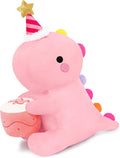 SQEQE Dinosaur Stuffed Animal, Cute Dinosaur Plush Toys with Cake, Dino Plushies Anniversary Birthday Gift for Her Girls Boys Boyfriend Girlfriend(Pink,12 inch)