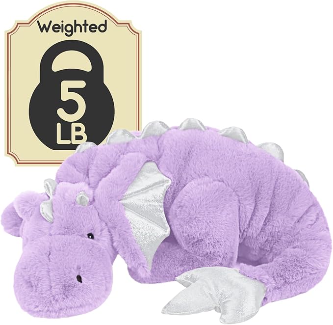 ARELUX Giant Weighted Winged Dragon Plush Toy - 35.4" 5lbs Soft Stuffed Animal for Comfort, Pterosaur Plushie Fuzzy Dinosaur Pillow Plushies Cuddly Removable and Washable Purple